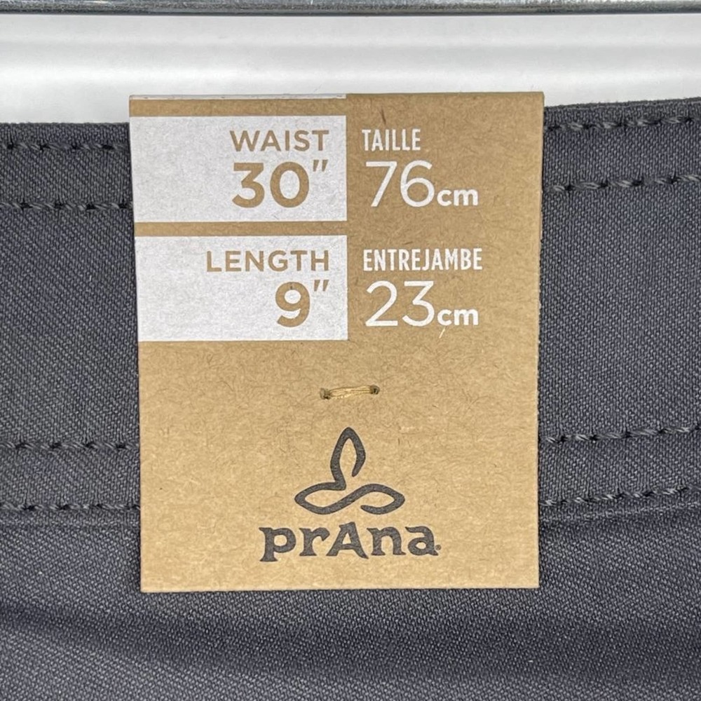 NWT prAna Brion Short 9" Inseam 30W Charcoal Abrasion Resistant Reinforced Rivet - Picture 12 of 15